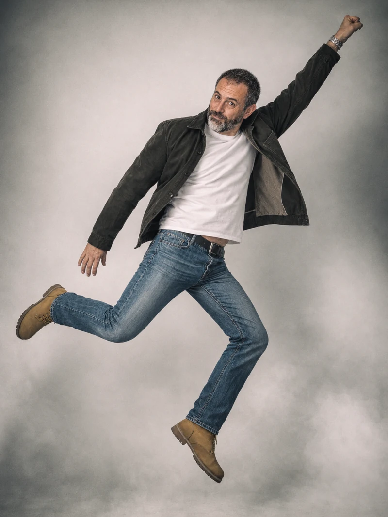 Olivier Charlois, photographié en mouvement